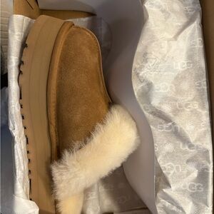 UGG Tan Suede Boots with Cream Fur